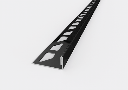 Profilo terminale e delimitazione in ACCIAIO nero opaco. Barra 2.5 M FINITURA: Nero opaco, Spessore mattonella: 10 MM