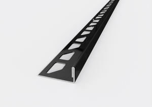 Profilo terminale e delimitazione in ACCIAIO nero opaco. Barra 2.5 M FINITURA: Nero opaco, Spessore mattonella: 12 MM