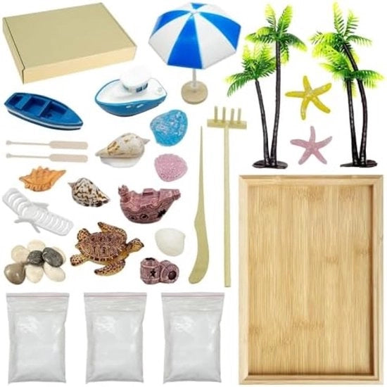 Mini Set di Giardino Zen con Borsa da Servizio - Decorazione da Scrivania Rilassante