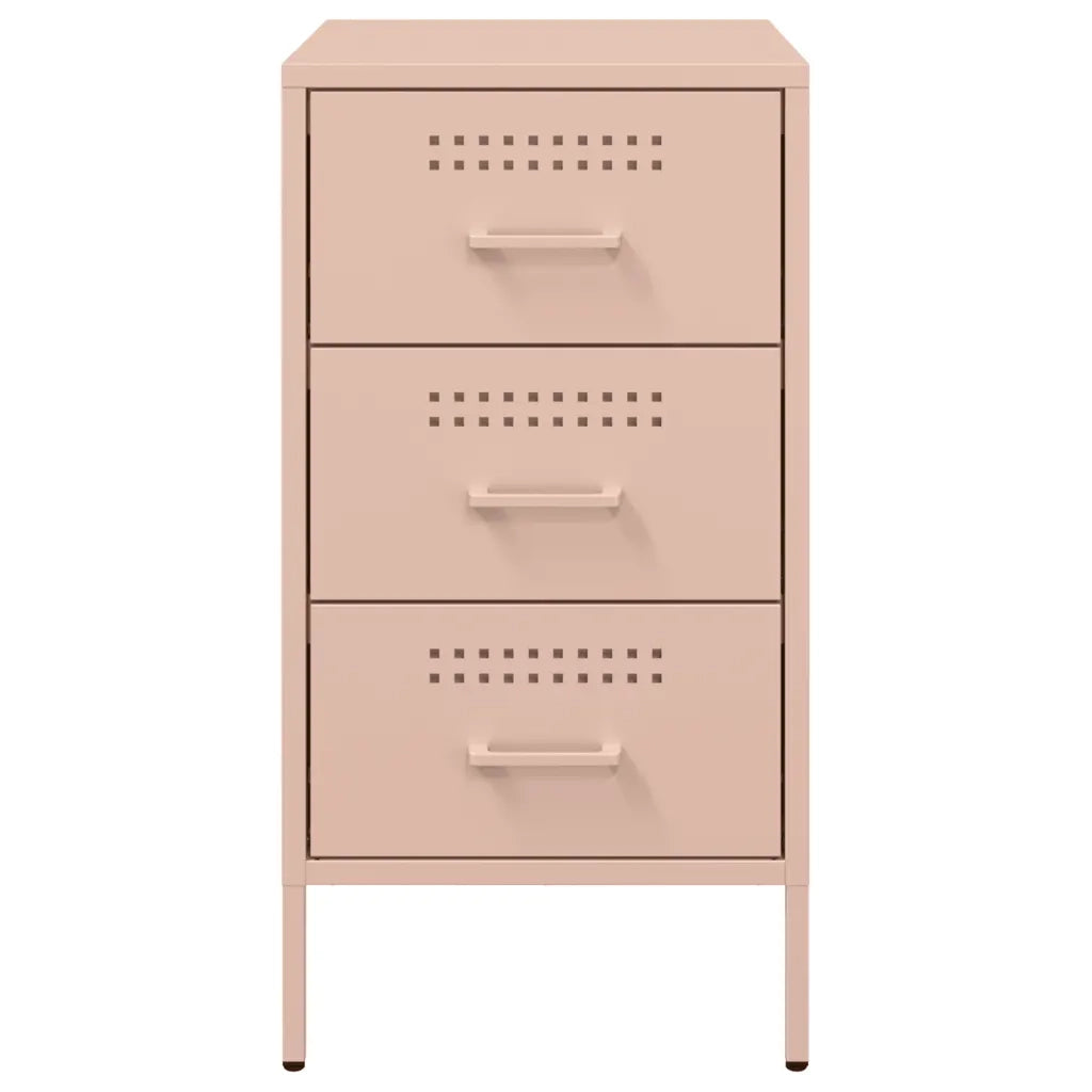 Comodino | Armadio da Notte | Mobiletto da notte Rosa 36x39x68 cm in Acciaio
