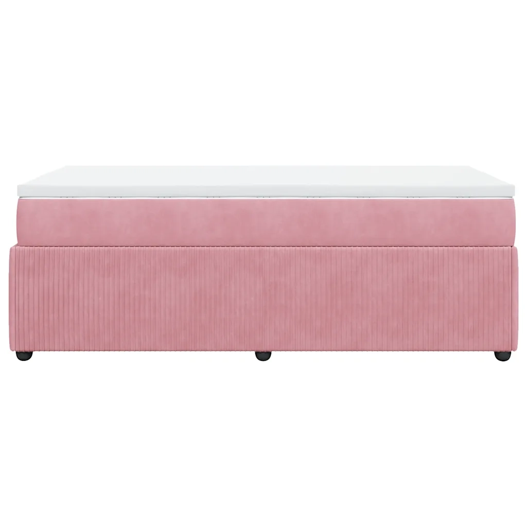 Giroletto a Molle con Materasso Rosa 90x200 cm in Velluto 3285619