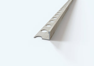 Profilo terminale e delimitazione in ALLUMINIO - Finitura LEGNO. Barra 2.5 m CODICE: finitura Faggio. Spessore per piastrelle 12 mm. Barra 2.6 m