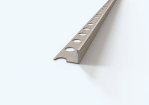 Profilo terminale e delimitazione in ALLUMINIO - Finitura LEGNO. Barra 2.5 m CODICE: Finitura Cenere. Spessore per piastrelle 12 mm. Barra 2.6 m