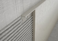 Profilo terminale e delimitazione in ALLUMINIO - Finitura Sabbia. Barra 2.5 m FINITURA: Sabbia avorio, Spessore: 12 mm