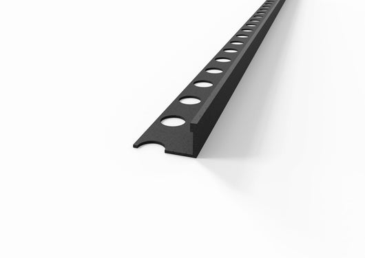 Profilo terminale e delimitazione in ALLUMINIO - Finitura Sabbia. Barra 2.5 m FINITURA: Sabbia grigio marengo, Spessore: 12 mm