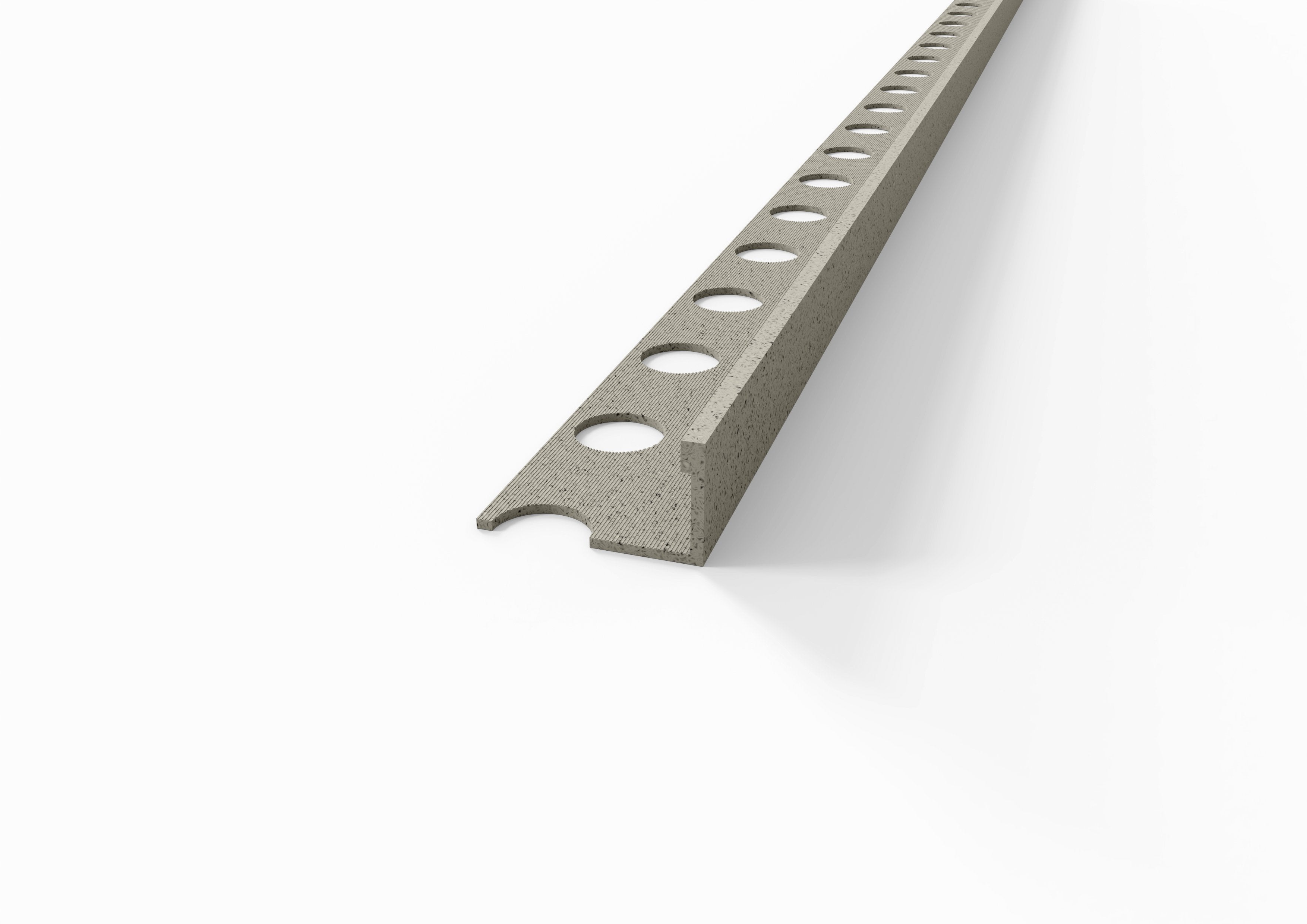 Profilo terminale e delimitazione in ALLUMINIO - Finitura Sabbia. Barra 2.5 m FINITURA: Sabbia fango, Spessore: 12 mm