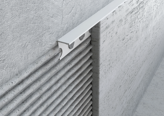 Profilo Terminale e Delimitazione in ALLUMINIO Bianco. Barra 2.5 m Misura: 8 MM, FINITURA: Bianco Lucido