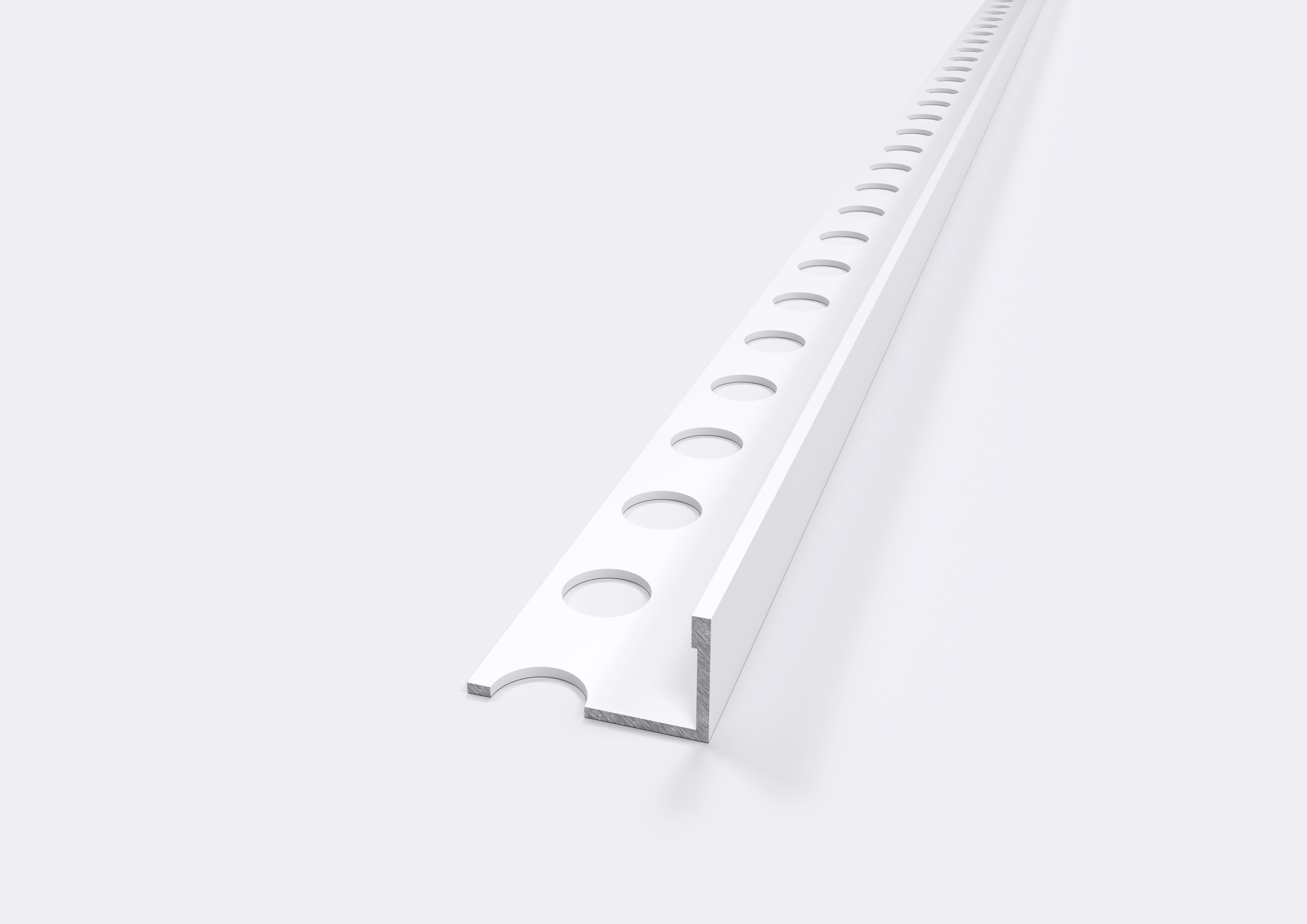 Profilo Terminale e Delimitazione in ALLUMINIO Bianco. Barra 2.5 m Misura: 10 MM, FINITURA: Bianco Lucido