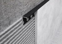 Profilo Terminale e Delimitazione in ALLUMINIO Nero Opaco. Barra 2.5 m Misura: 8 MM, FINITURA: Alluminio Nero Opaco