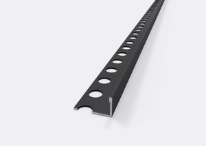 Profilo Terminale e Delimitazione in ALLUMINIO Nero Opaco. Barra 2.5 m Misura: 12 MM, FINITURA: Alluminio Nero Opaco