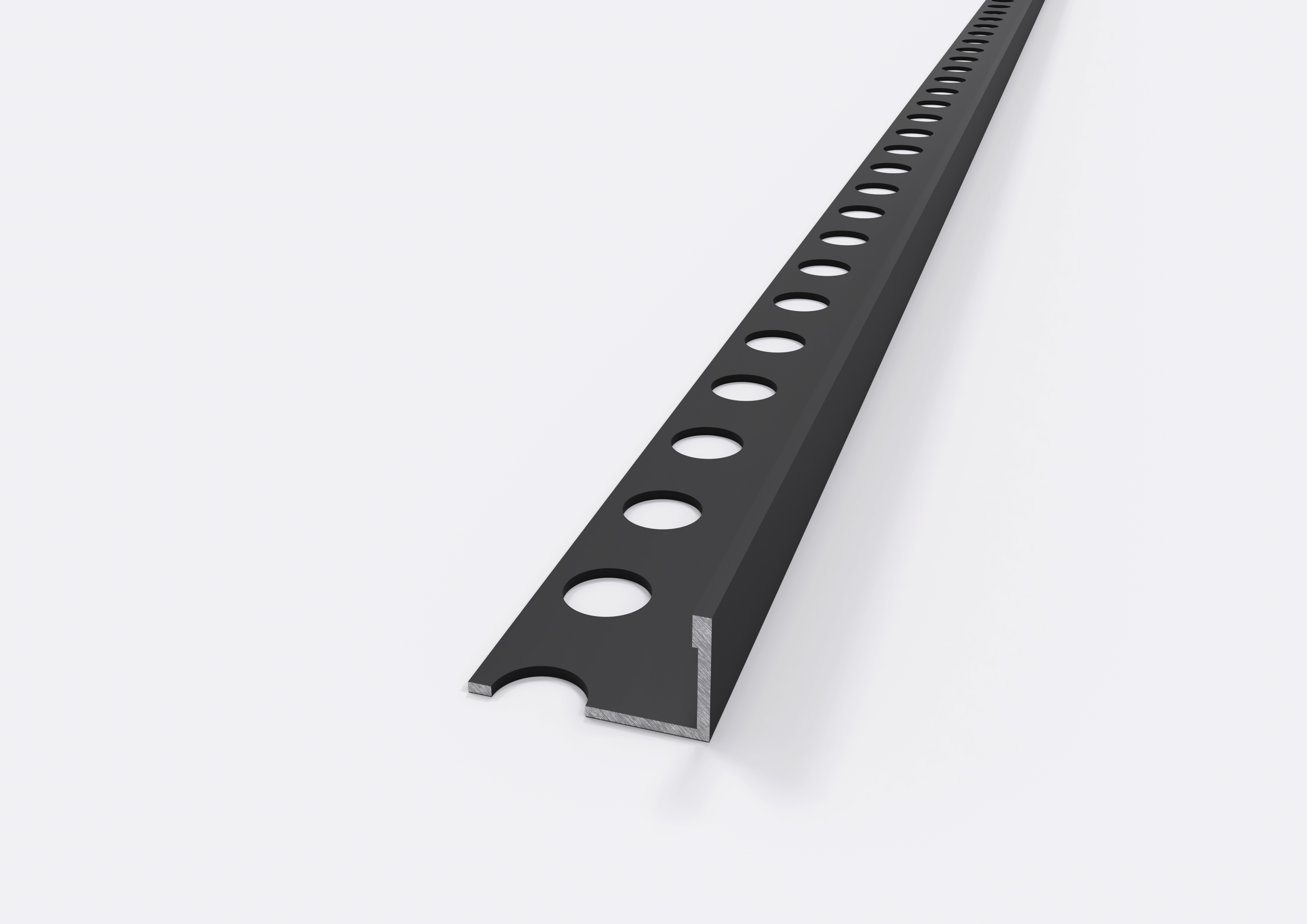 Profilo Terminale e Delimitazione in ALLUMINIO Nero Opaco. Barra 2.5 m Misura: 12 MM, FINITURA: Alluminio Nero Opaco