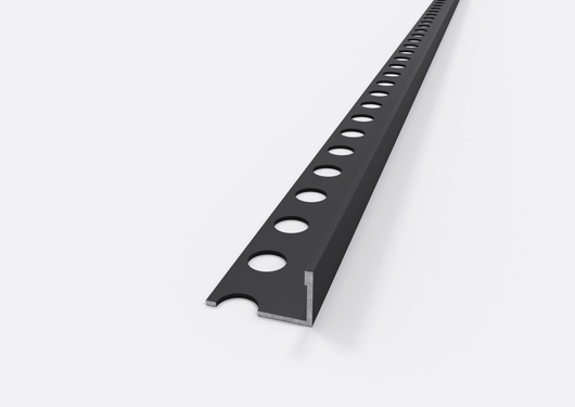 Profilo Terminale e Delimitazione in ALLUMINIO Nero Opaco. Barra 2.5 m Misura: 12 MM, FINITURA: Alluminio Nero Opaco