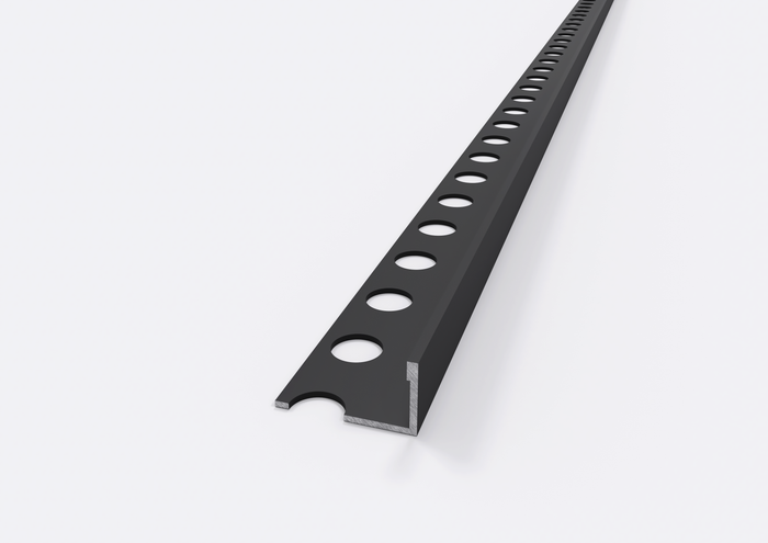 Profilo Terminale e Delimitazione in ALLUMINIO Nero Opaco. Barra 2.5 m Misura: 12 MM, FINITURA: Alluminio Nero Opaco