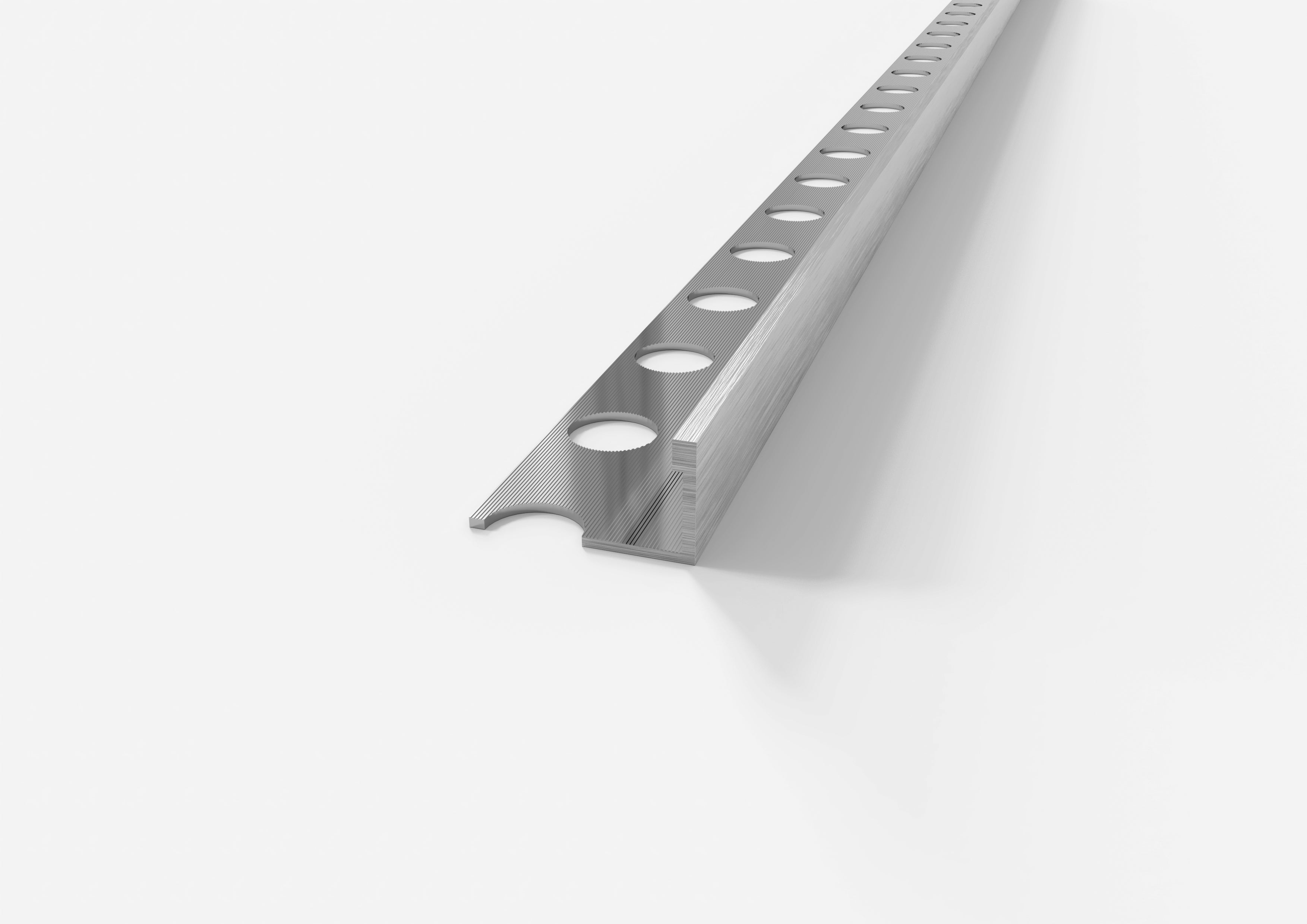 Profilo Terminale e Delimitazione in ALLUMINIO per Piastrelle. Barra 2.5 M FINITURA: Alluminio Spazzolato, MISURA H: mm 8