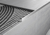 Profilo terminale in ACCIAIO per gradini e scale. Barra 2.5 m SPESSORE ACCIAIO: MM 1, FINITURA: Lucido, SPESSORE PER MATTONELLA: MM 8