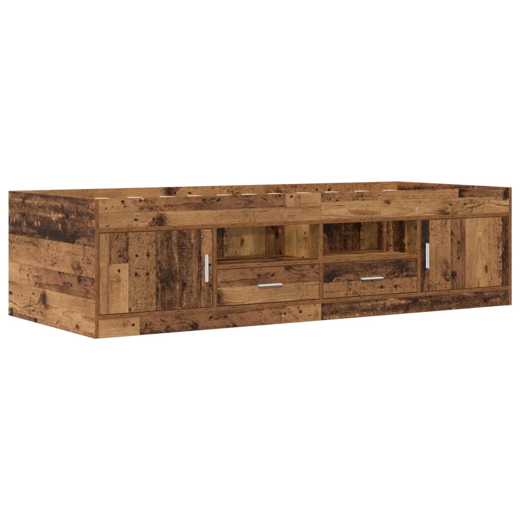 Telaio del letto con storage con porta Legno antico 80 x 200 cm 3429496