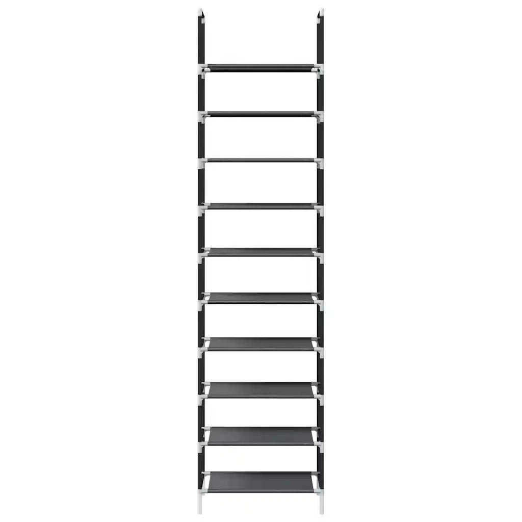 vidaXL Scarpiera 10 Ripiani Nera 44x28x180 cm in Tessuto Non Tessuto