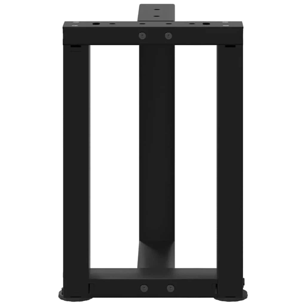 Set di 2 gambe regolabili in acciaio a forma di T per tavolino da caffè 28 x 25 x 42 cm finitura nera moderna 02_0057290
