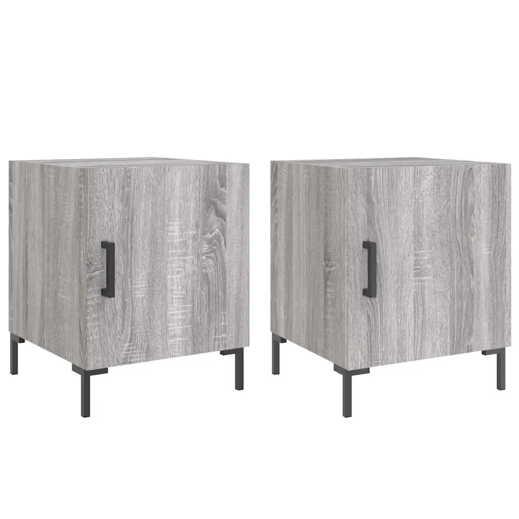 Comodini 2 pz-Set di 2 Tavolino da notte Grigio Sonoma 40x40x50 cm in Legno Multistrato 385518