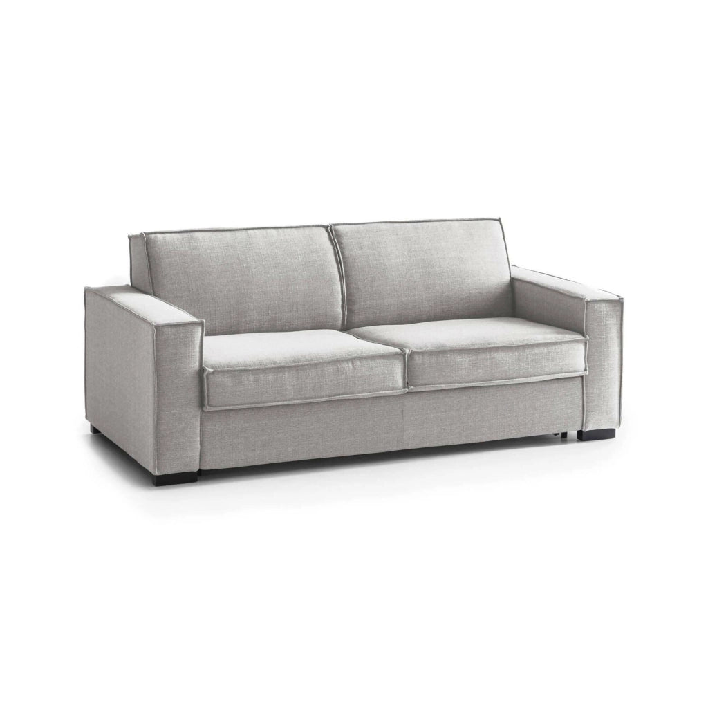Divano fisso Eletta, Divano a 2 posti Large, Made in Italy, SofÒ  Soggiorno in tessuto, con Braccioli standard, cm 200x95h90, Grigio