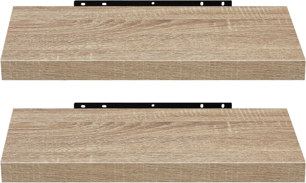 Mensola a Muro Set da 2, 30cm, Mensole Librerie da Parete Scaffale MDF Stile Rétro Ripiano Portaoggetti, Bianco, 0086QJ-2