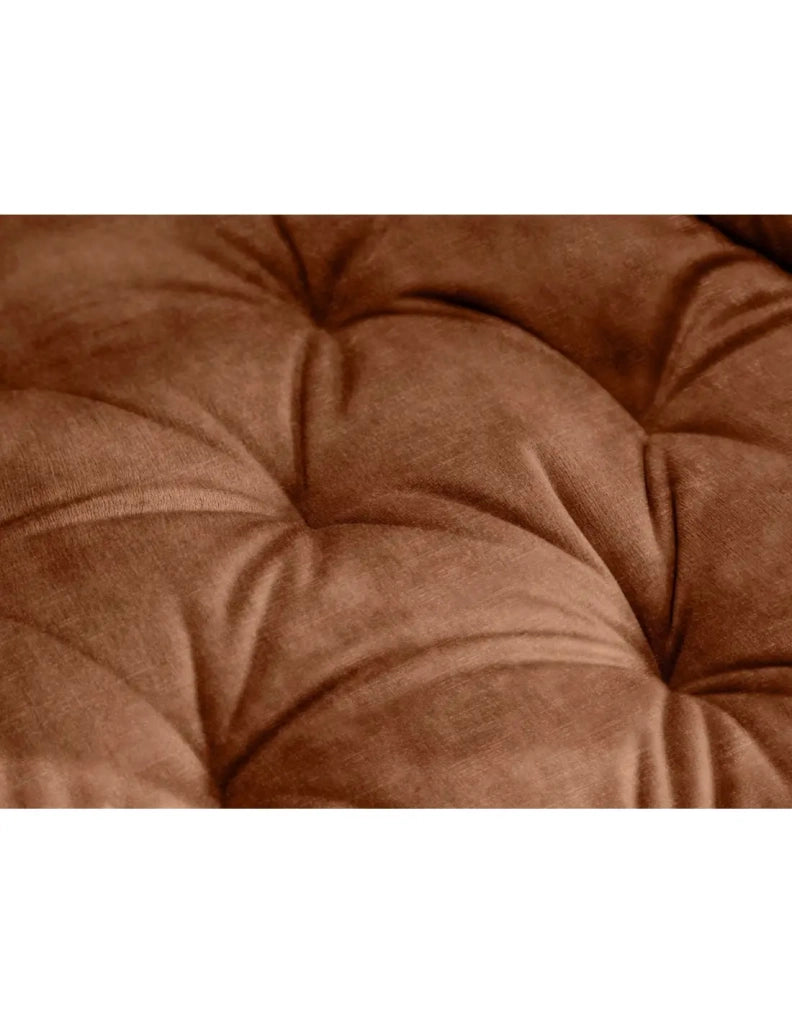 Set di 2 sedie design COMFY girevoli a 180° in velluto marrone trapuntato e piedi neri