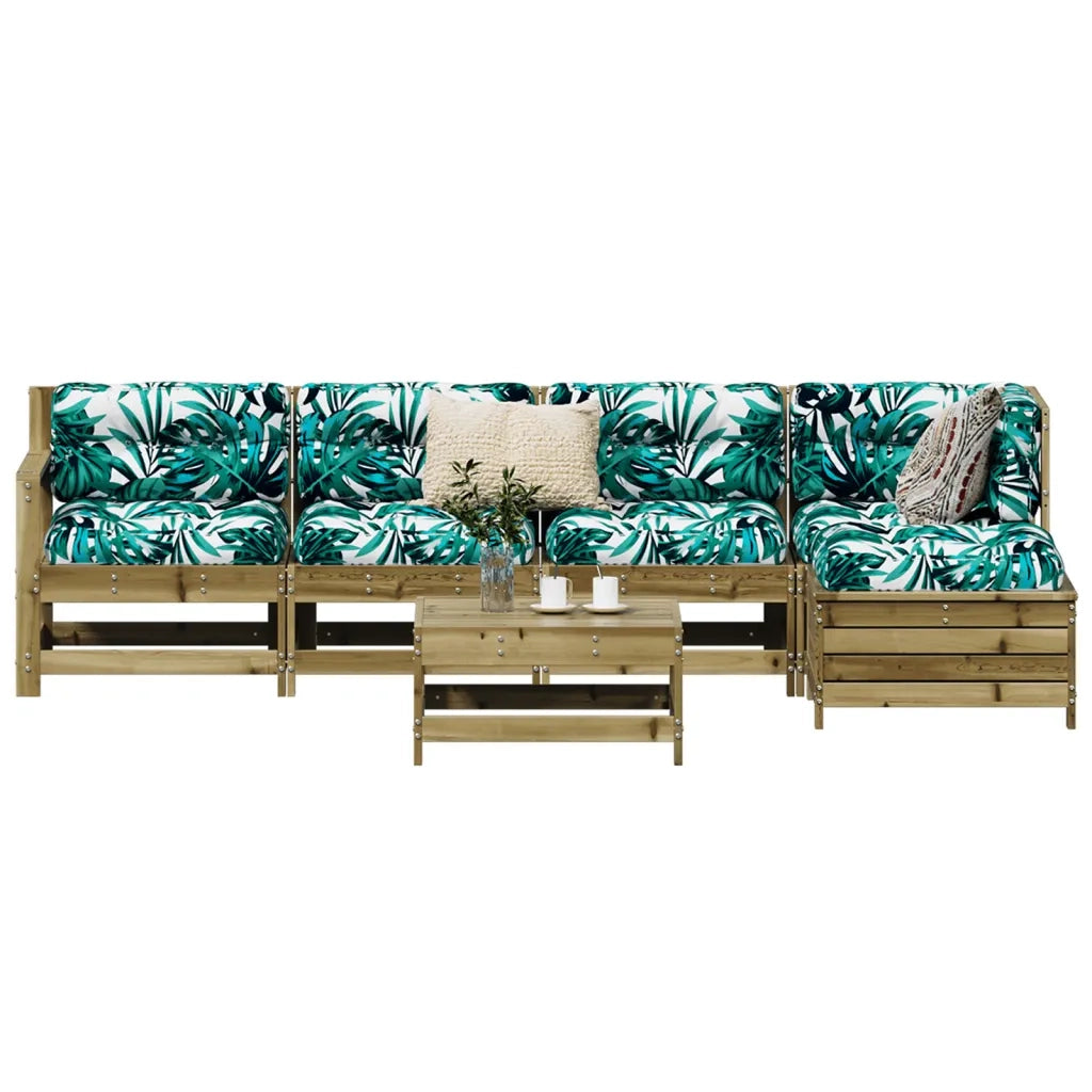 Set Divani da Giardino 6 pz in Legno Impregnato di Pinocod mxl 92810