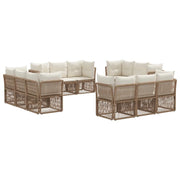 Set Divano da Giardino 12 pcs Beige polyrattan 3434148