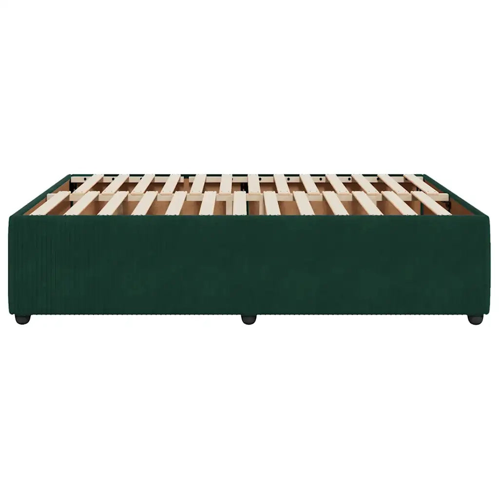 Giroletto senza Materasso Verde Scuro 140x190 cm in Velluto