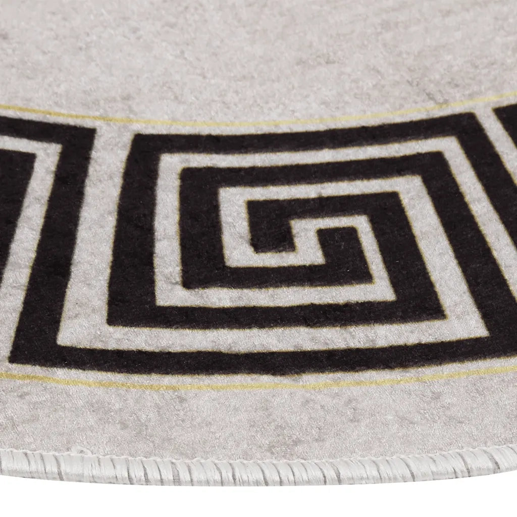 Tappeto Lavabile φ120 cm Beige Chiaro Antiscivolo 337951