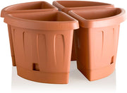 VASO ANGOLARE VICTORIA CON SELF WATERER PIATTINO TERRACOTTA 40 X 54 X 45 CM