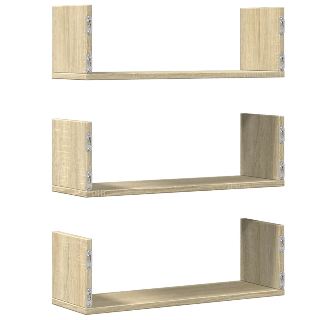Mensole Parete 2pz Rovere Sonoma 58x18x18 cm in Truciolato 853283