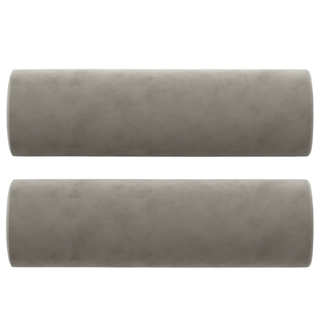 Divano a 2 Posti con Cuscini Grigio Chiaro 140 cm in Velluto cod mxl 18571