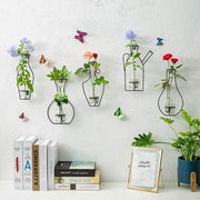 Set di Vasi Appesi - Decorazione di Fiori - Disposizione di Fiori - 5 Diverse Dimensioni in Acciaio - Nero