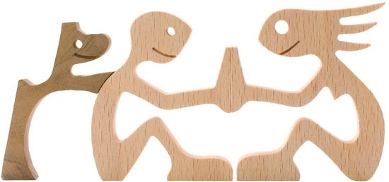 Statua in legno di cane in stile artigianale, decorazione per casa, scultura in legno, oggetto decorativo per tavolo, artigianato in legno.