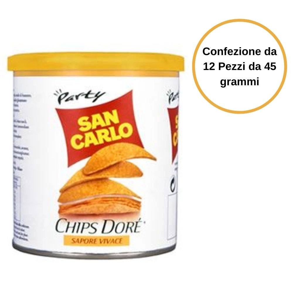 San carlo chips dore' gusto vivace confezione da 12 pezzi da 45 grammi