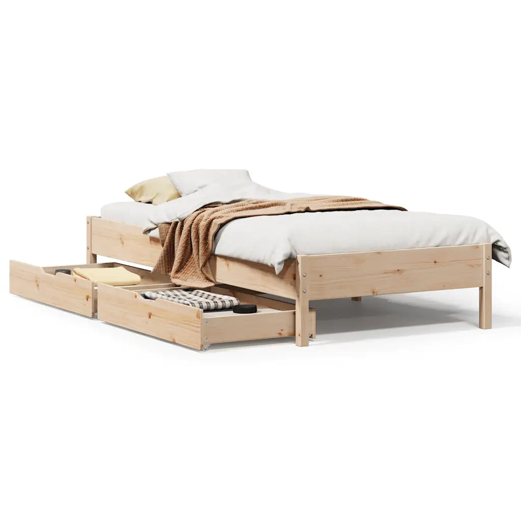 Letto singolo | Letto per adulti | Letto senza Materasso 75x190 cm in Legno Massello Pino