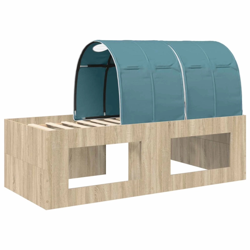 Letto con Tunnel 3 pz Rovere Sonoma e Azzurro Legno multistrato 3423648