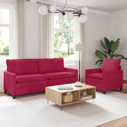 Set di divani 2 pcs Rosso Vino Velluto