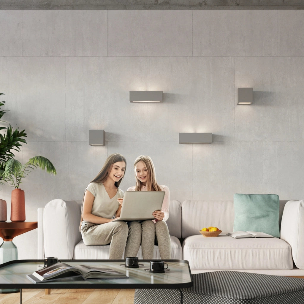 Applique da parete Pure Lume POLARO grigio E27 ceramica