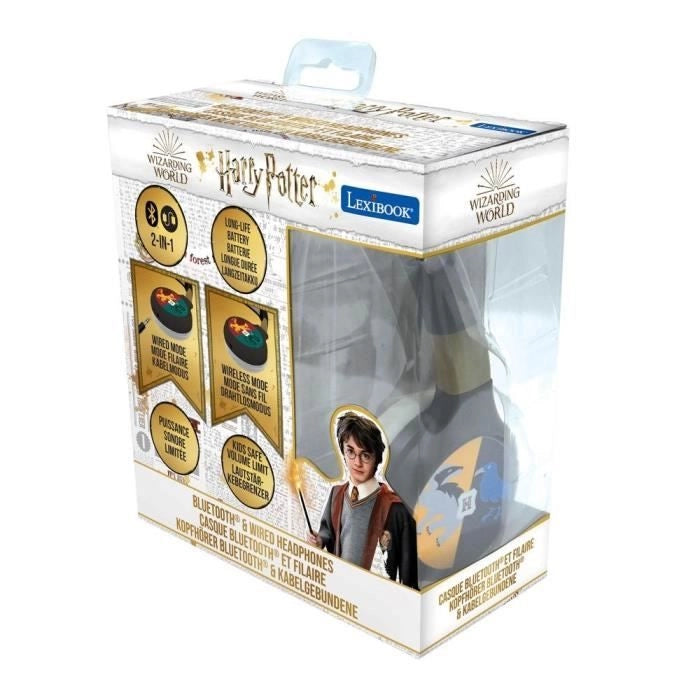 HARRY POTTER - Cuffie Bluetooth 2 in 1 - Cablate comode e pieghevoli per bambini con limitazione del suono