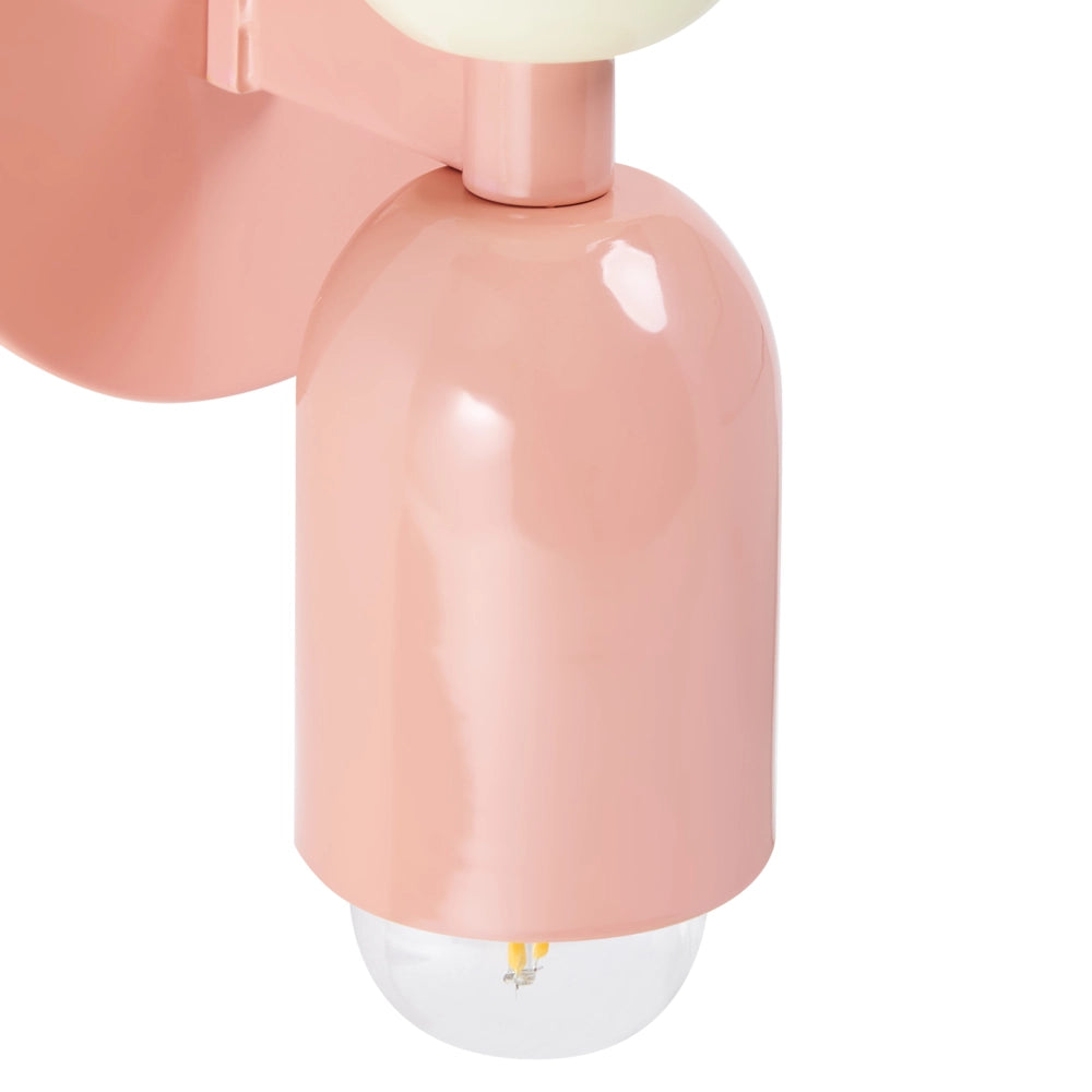 Set di 2 lampade da parete a due luci Up-Down Scones rosa