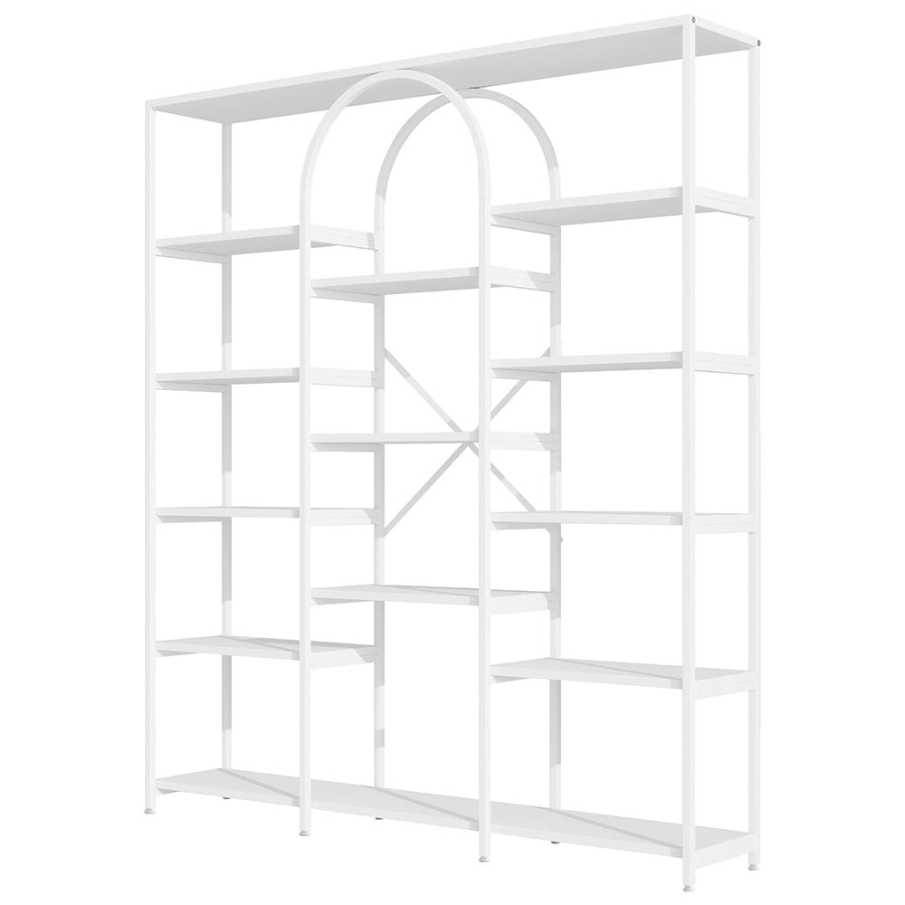 Scaffale moderno - Xylo - 160x30x180 cm - Bianco - Multiscomparti design rettangolare-curvo