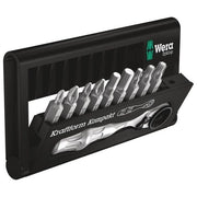 Wera 05057418001 Zyklop Mini BT 1 Chiave a cricchetto con set di punte 10 pezzi Attacco 1-4 pollice Angolo di ritorno 6° colore Nero