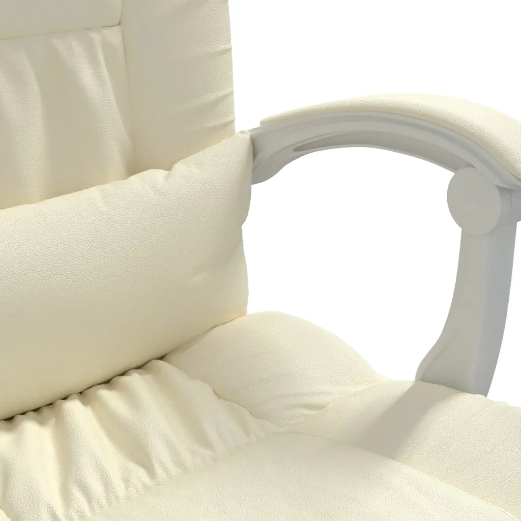 Poltrona da Ufficio Reclinabile Crema in Similpelle cod mxl 18714