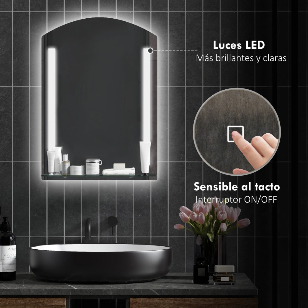 Specchio Bagno con Luce LED ¨C zephmum ¨C 70x50 cm Bianco