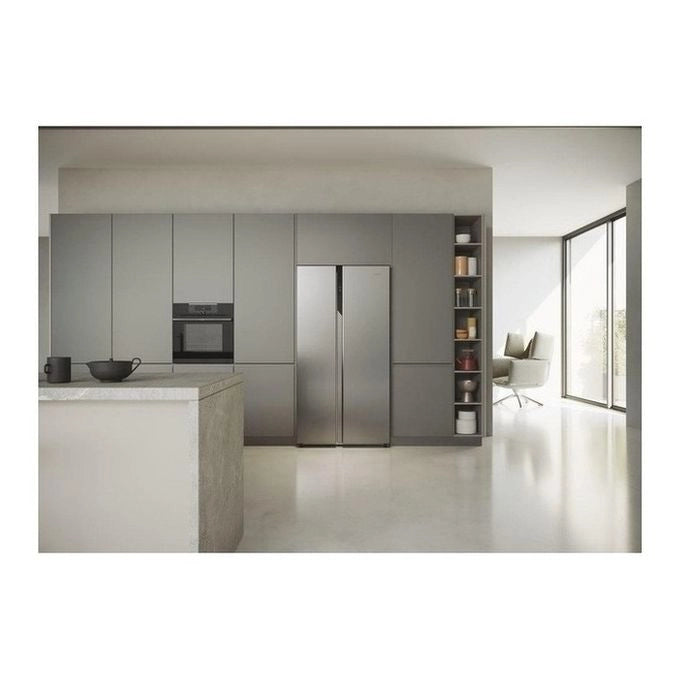Haier HSR5918DNMP Serie 5 Frigorifero Side-by-Side 528 L Altezza 1775 cm Classe Energetica D Total No Frost Display Touch e Funzione Super Cooling Colore Platinum Inox