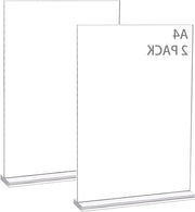 Displaystandaard a forma di T in acrilico da 2 pezzi, formato A4, trasparente, ideale per ristoranti, negozi, uffici, per manifesti e volantini