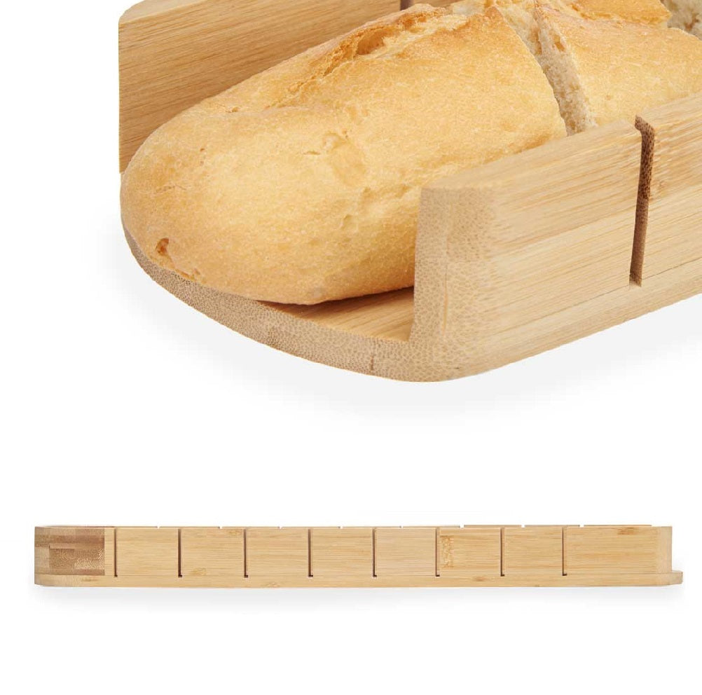Tagliere per il Pane in Legno di Bambù 50cm Taglia Fette Precise Raccogli Briciole