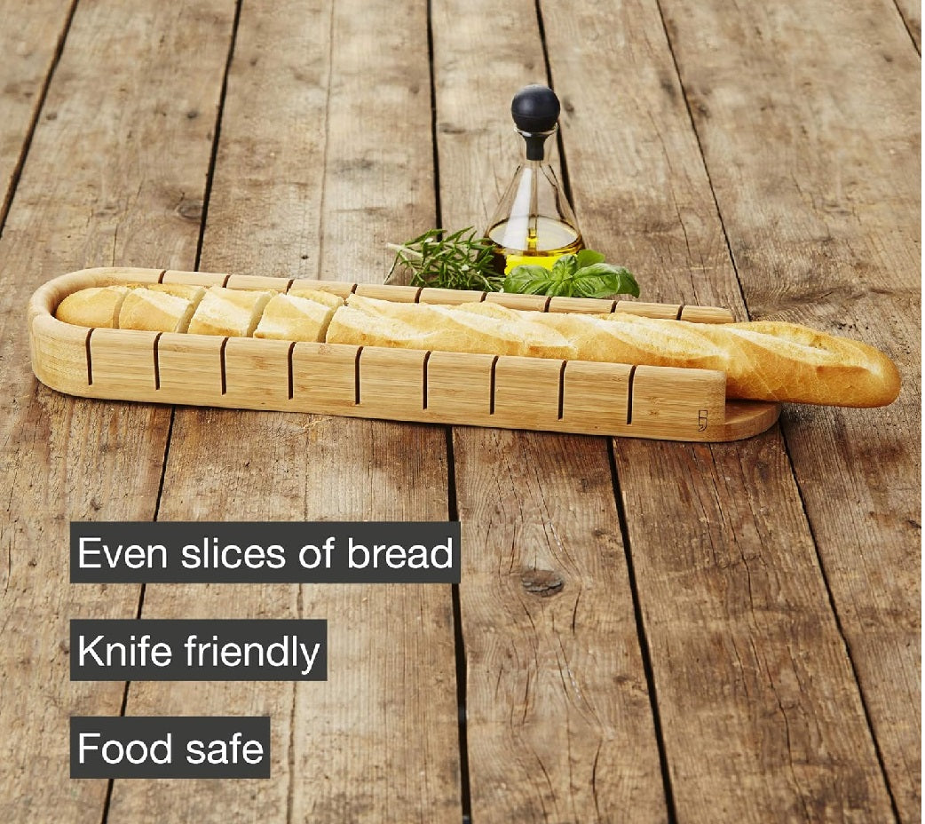 Tagliere per il Pane in Legno di Bambù 50cm Taglia Fette Precise Raccogli Briciole